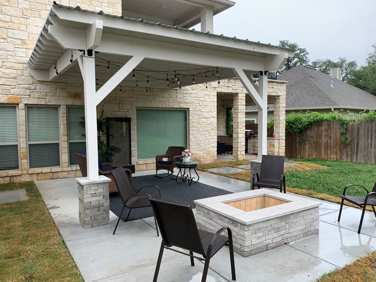 Hardscaping, landscaping and patio enclosure.