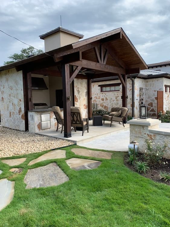 Spa, fire pit and surrounding deck.